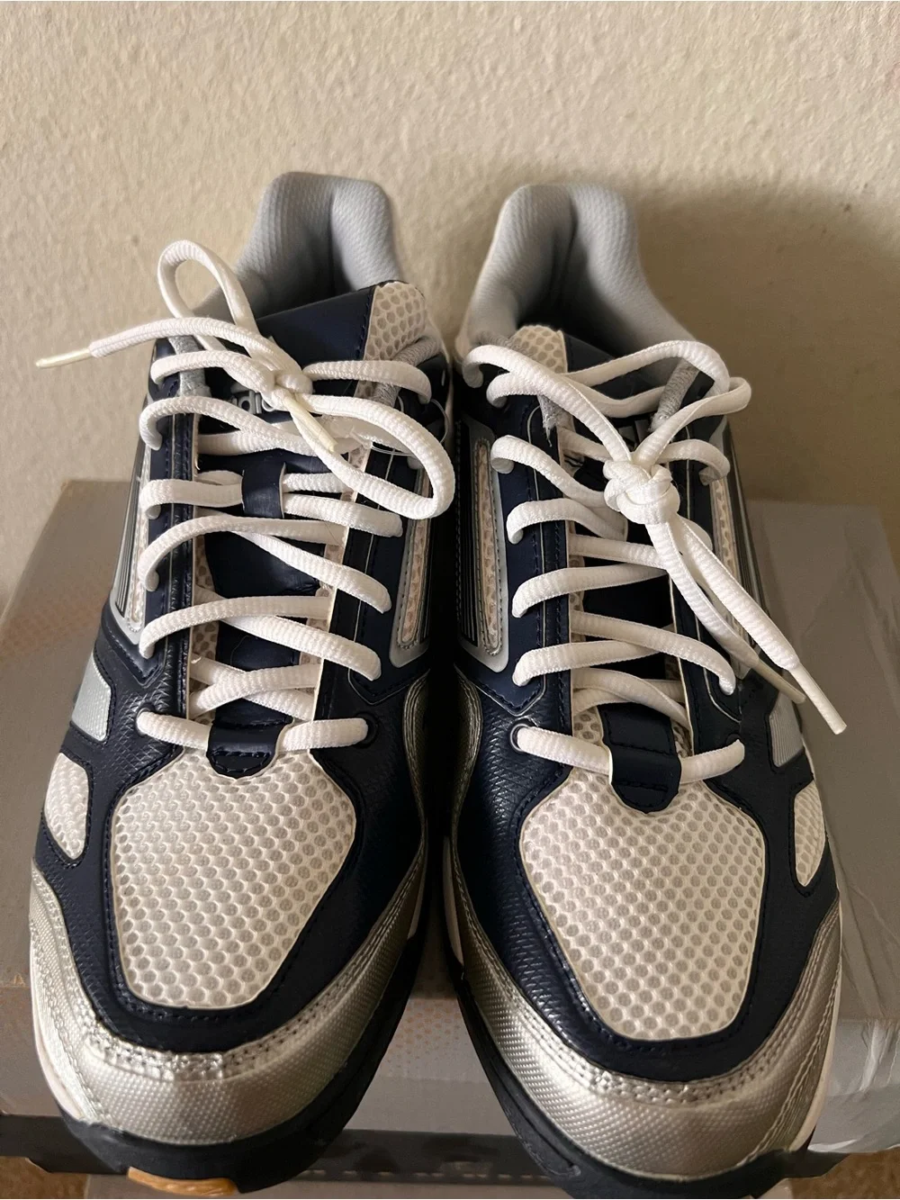 adidas Men's Navy, White and Gold Athletic Running Shoes